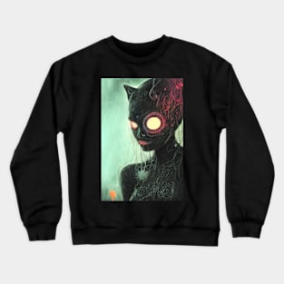 cat woman cyberpunk Crewneck Sweatshirt